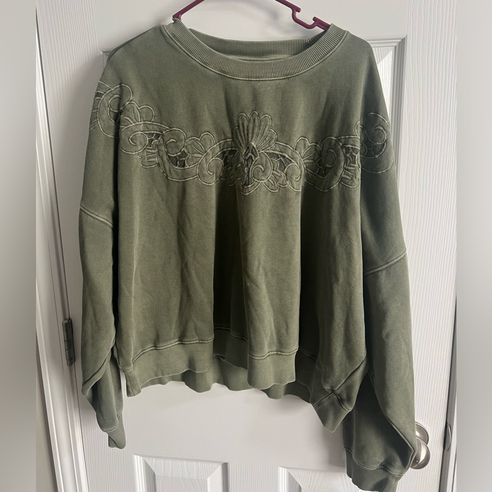 American Eagle Open Stitch Lace Crewneck